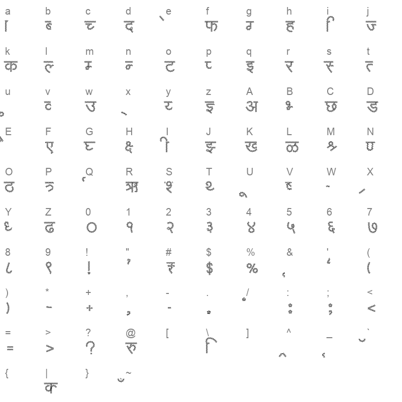 AMS Diamond Regular Character Map