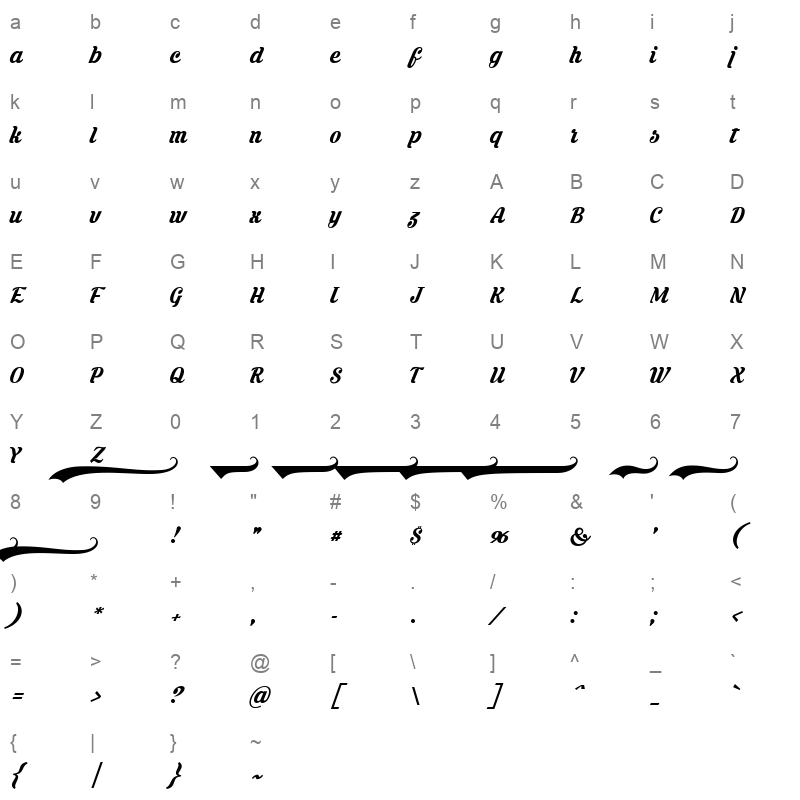 Krinkes Regular PERSONAL USE Regular Character Map
