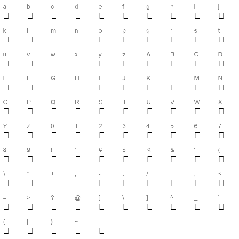 PCS NEPALI Normal Character Map